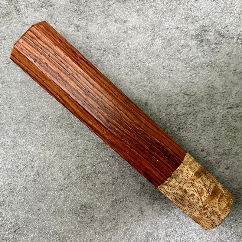 Custom Japanese Knife handle (wa handle) for 165-210mm : Honduran Rosewood and curly mango