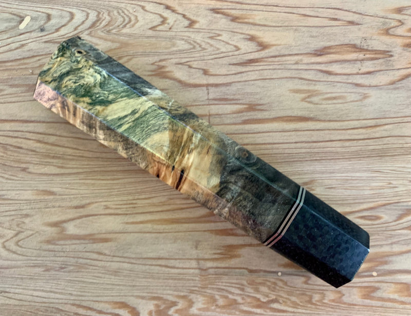 Custom Japanese Knife handle (wa handle) - Buckeye and carbon fiber