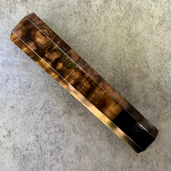 Custom Japanese Knife handle (wa handle)  for 165-210mm: Walnut burl and horn