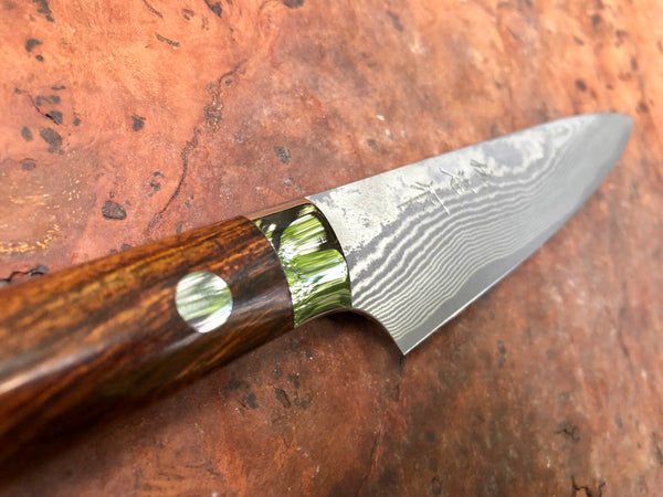 Takeshi Saji VG10 Damascus Ironwood 130mm petty chef knife
