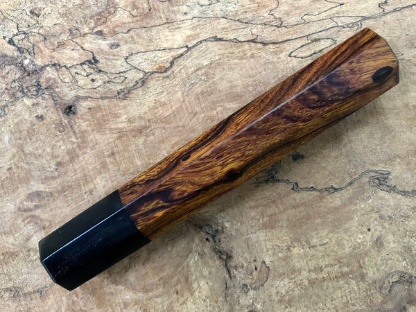 Custom Japanese Knife handle (wa handle) for 165-210mm - Desert ironwood and horn