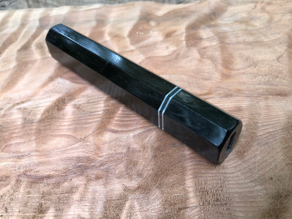 Custom Japanese Knife Handle (Wa Handle) - Gabon Ebony and Horn