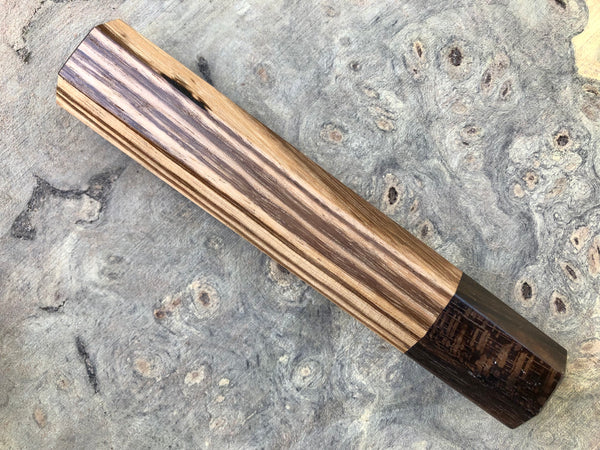 Custom Japanese Knife handle (wa handle)  for 240mm - Zebrawood and Ziricote