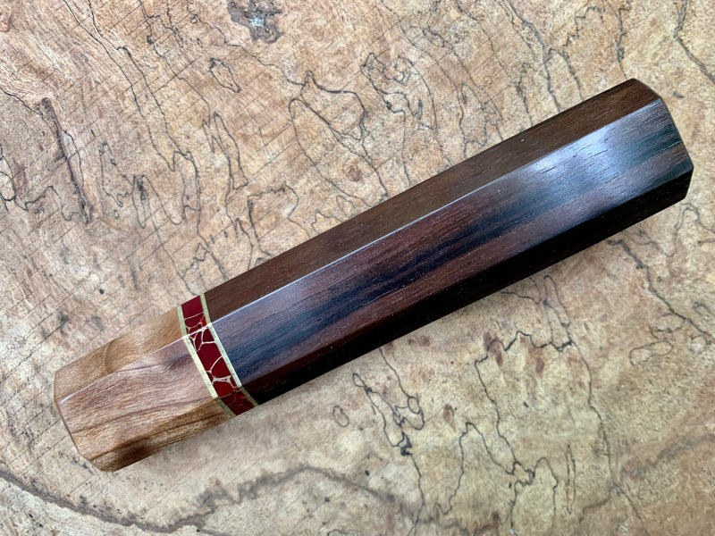 Custom Japanese Knife handle (wa handle) - Nice African Blackwood and Sugi Cedar