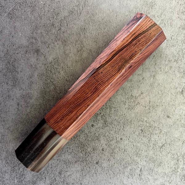 Custom Japanese Knife handle (wa handle)  for 165-210mm : Honduran Rosewood and stripped horn