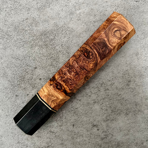 Custom Japanese Knife handle (wa handle)  for 240mm  -  Honduran Rosewood Burl