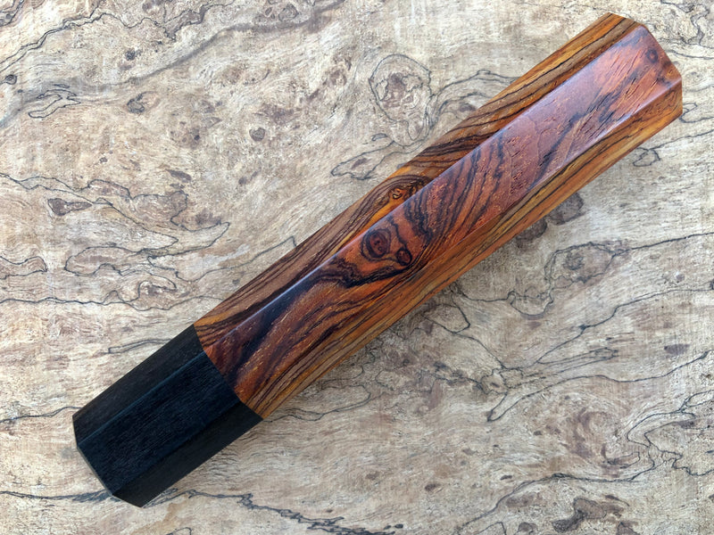 Custom Japanese Knife handle (wa handle)  for 240mm - Cocobolo and Macassar ebony