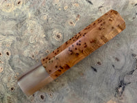 Custom Japanese Knife handle (wa handle) for 165-210 -  Thuya Burl and Blonde horn
